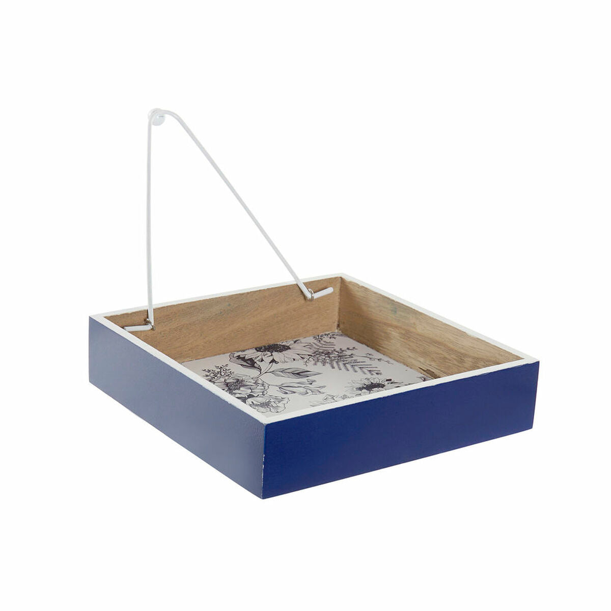 DKD Home Decor Napkin Halter Metall Weiß Navy Blau MDF Holz – Ansicht 3