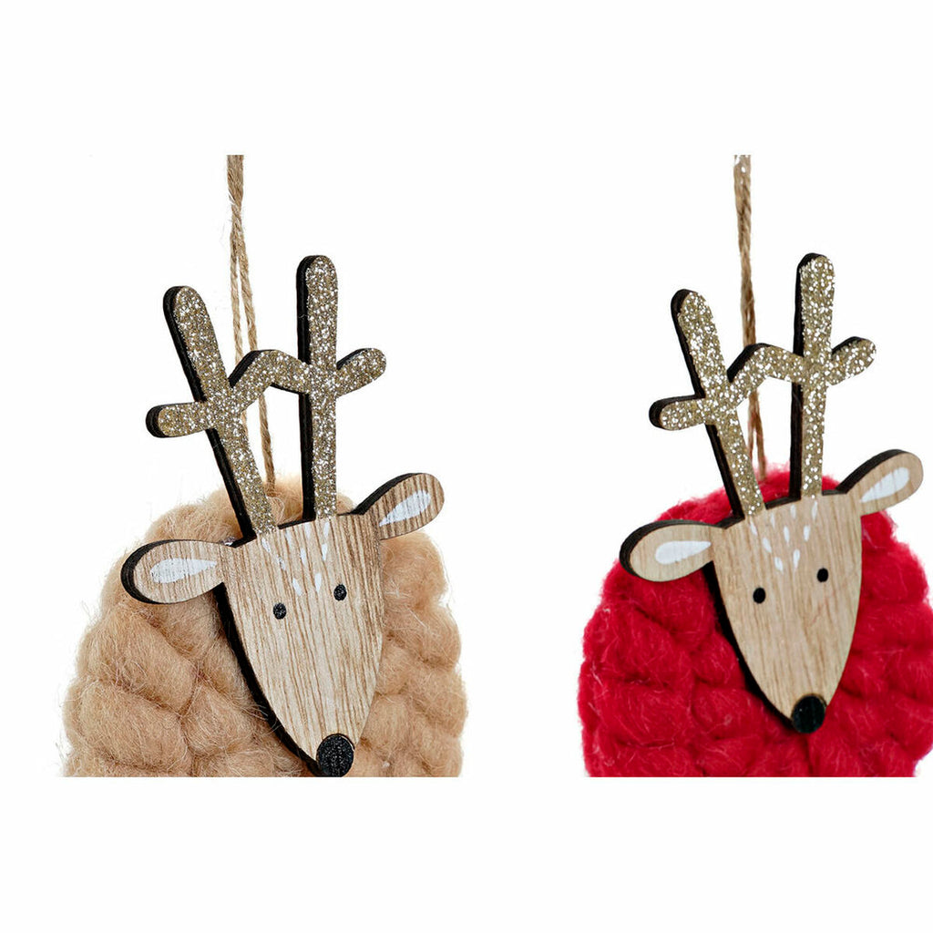 DKD Home Decor Weihnachtskugel Polyester Holz Reindeer – Ansicht 3