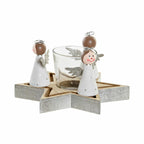 DKD Home Decor Weihnachtskerze Halter Kristall Holz