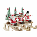 DKD Home Decor Weihnachtskugel Holz Weihnachtsmann
