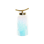 DKD Home Decor Vase Blau Gold Metall Kristall Mediterranean