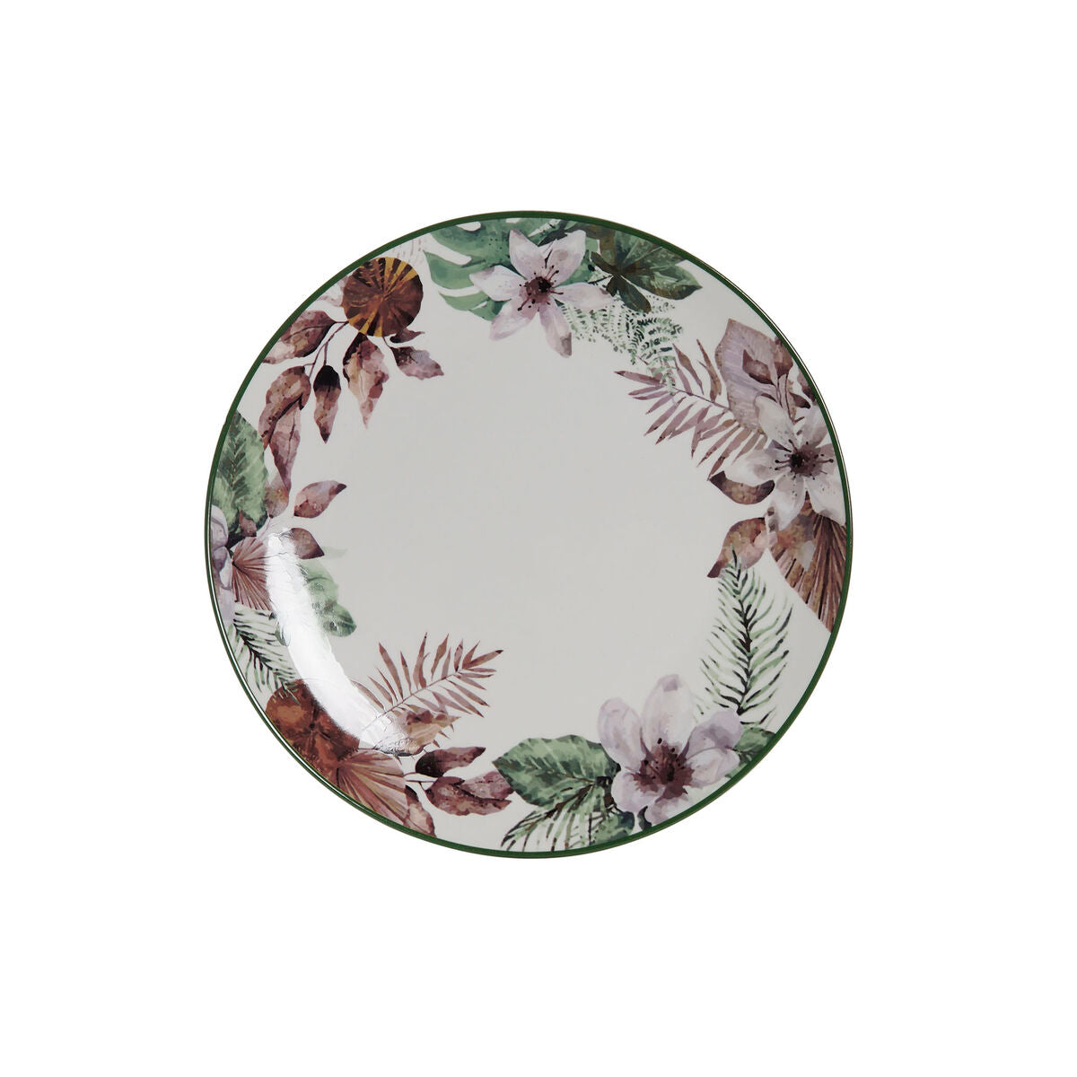 Flat plate DKD Home Decor Flowers Porcelain (27 x 27 x 2 cm) – Produktbild 1