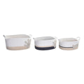 DKD Home Decor Korb-Set Weiß Grau Creme – Produktansicht 1