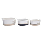 DKD Home Decor Korb-Set Weiß Grau Creme – Ansicht 1
