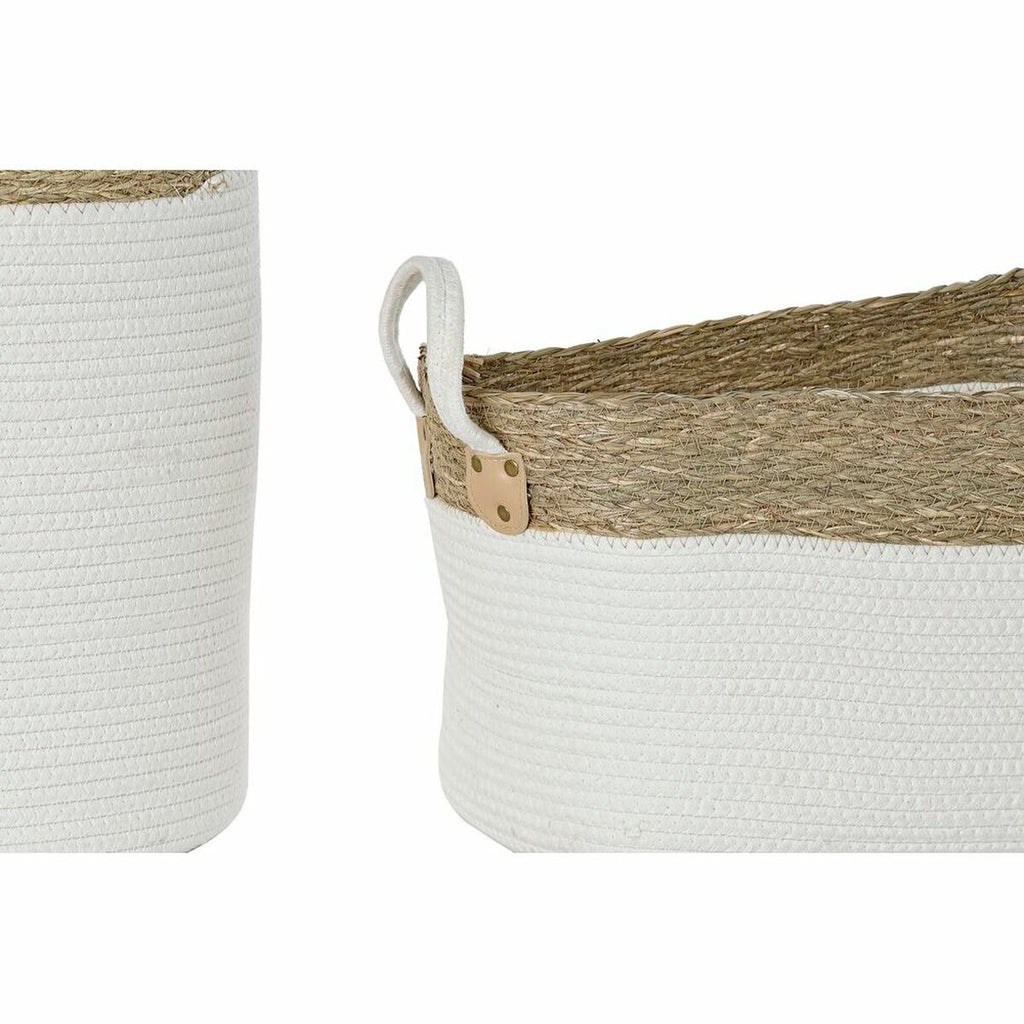 DKD Home Decor Korb-Set Weiß Braun Natural Fibre – Produktansicht 4