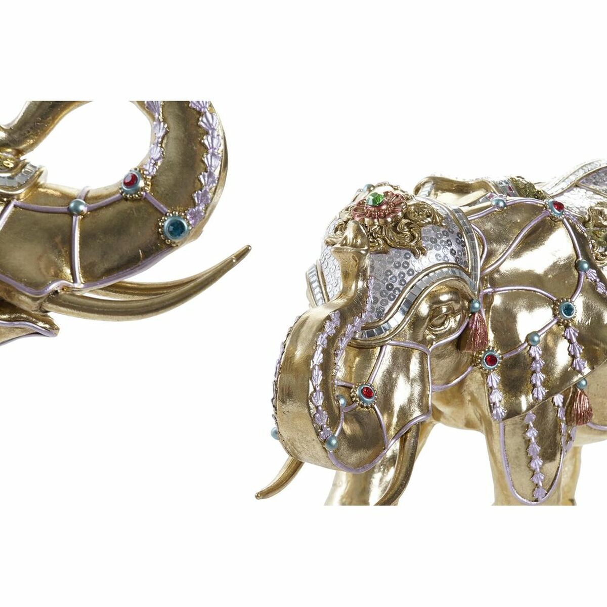 DKD Home Decor Dekofigur Elephant Gold Resin Mehrfarbig – Ansicht 2