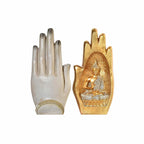 DKD Home Decor Dekofigur Grau Gold Buddha Kunstharz