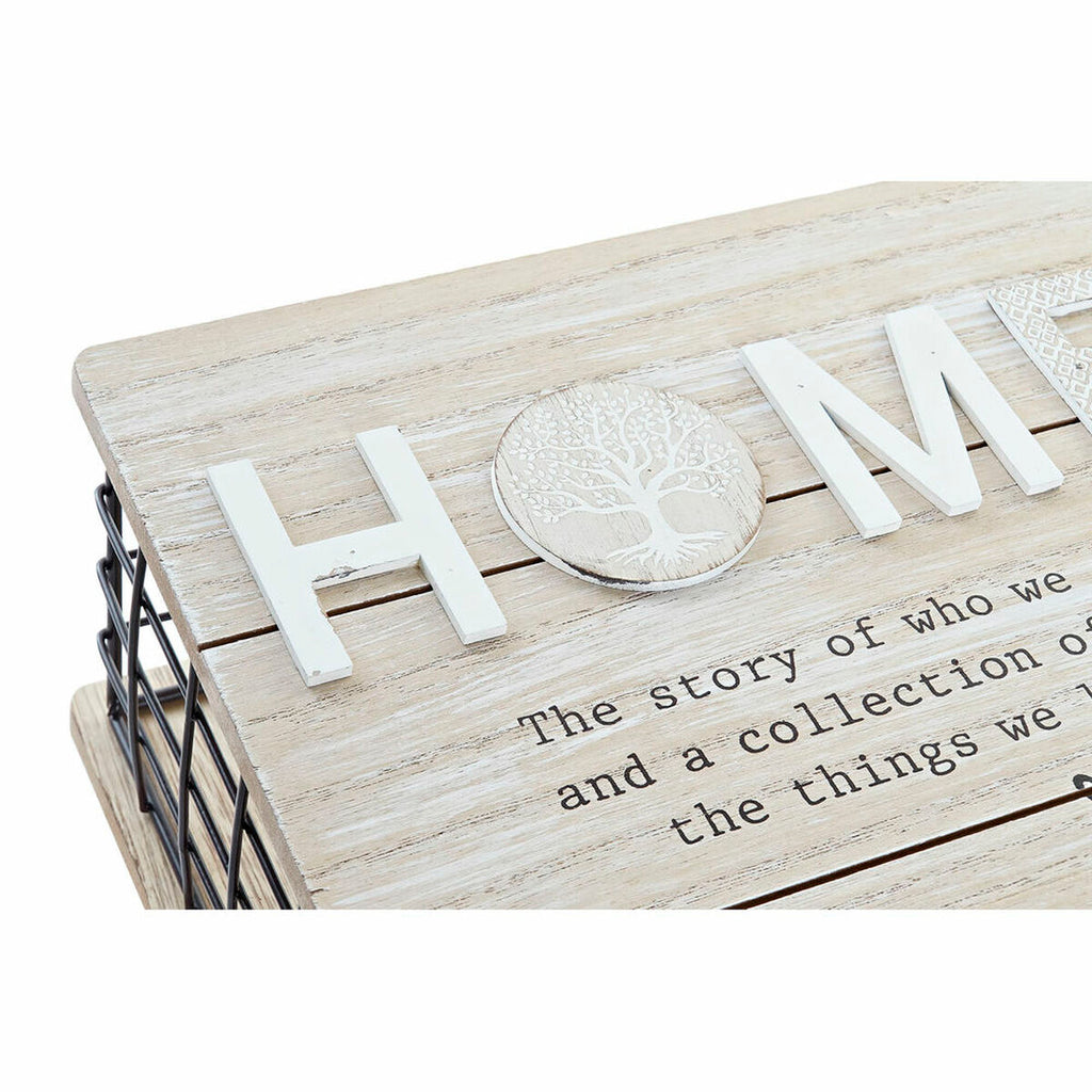 DKD Home Decor Dekorativ Box Schwarz Natur Metall MDF Holz