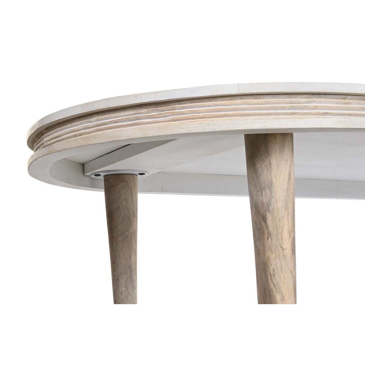 DKD Home Decor Esstisch Weiß Gold Brass Mango Holz – Produktansicht 2