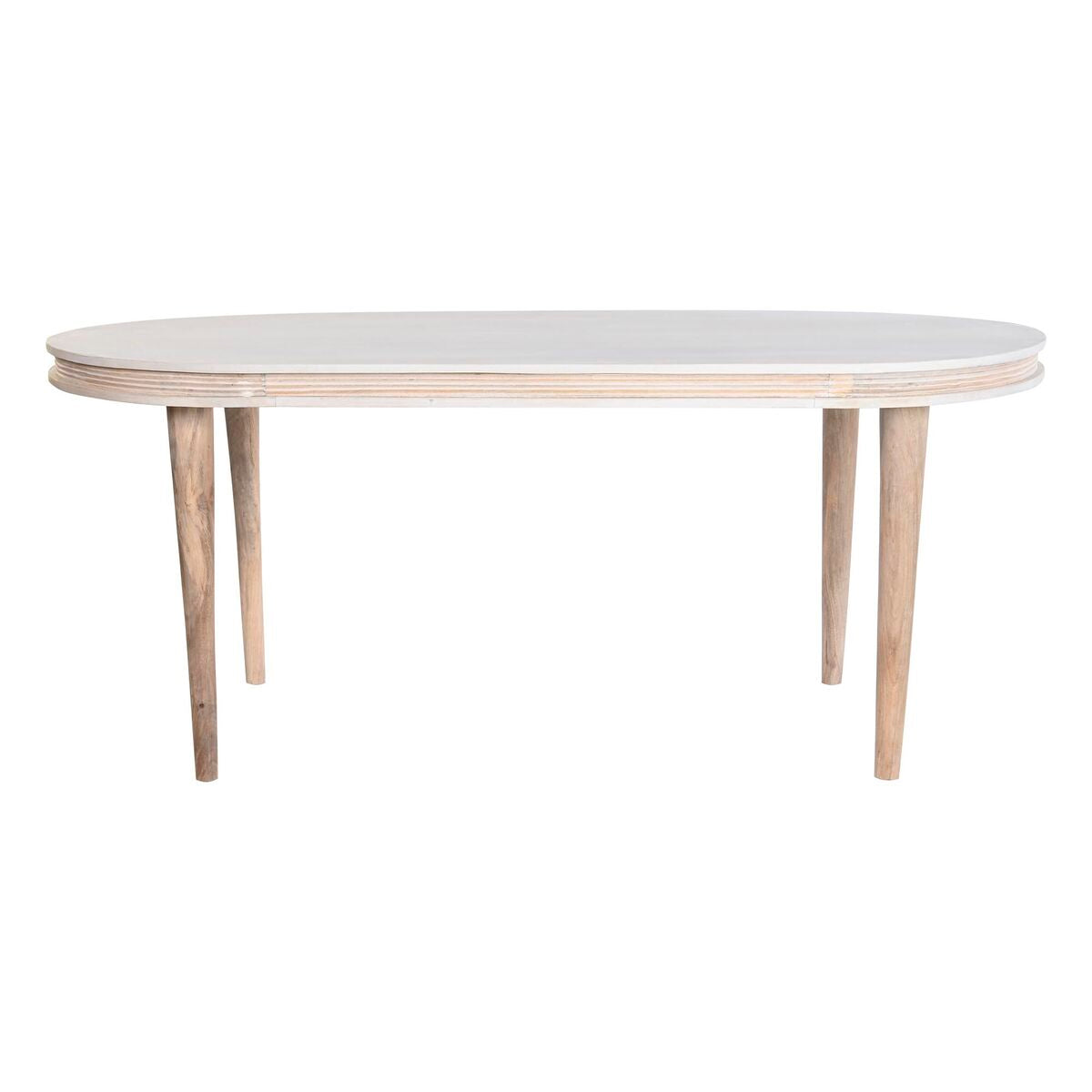 DKD Home Decor Esstisch Weiß Gold Brass Mango Holz – Produktansicht 3