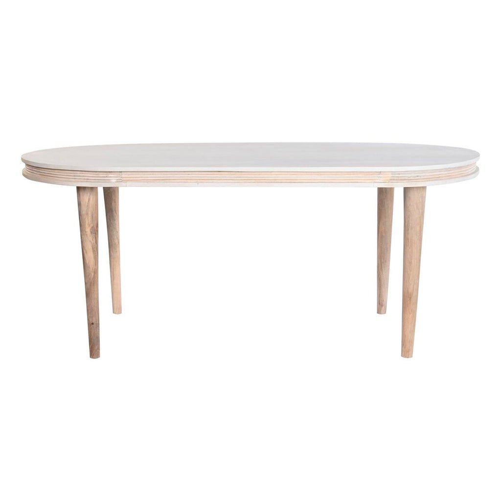 DKD Home Decor Esstisch Weiß Gold Brass Mango Holz – Ansicht 3