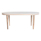 DKD Home Decor Esstisch Weiß Gold Brass Mango Holz – Ansicht 3