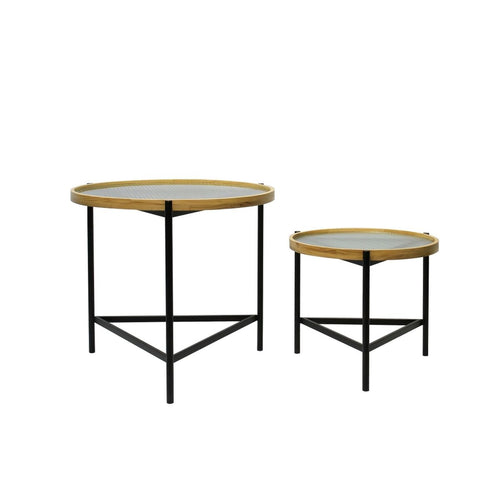 DKD Home Decor 2er-Tischset Schwarz