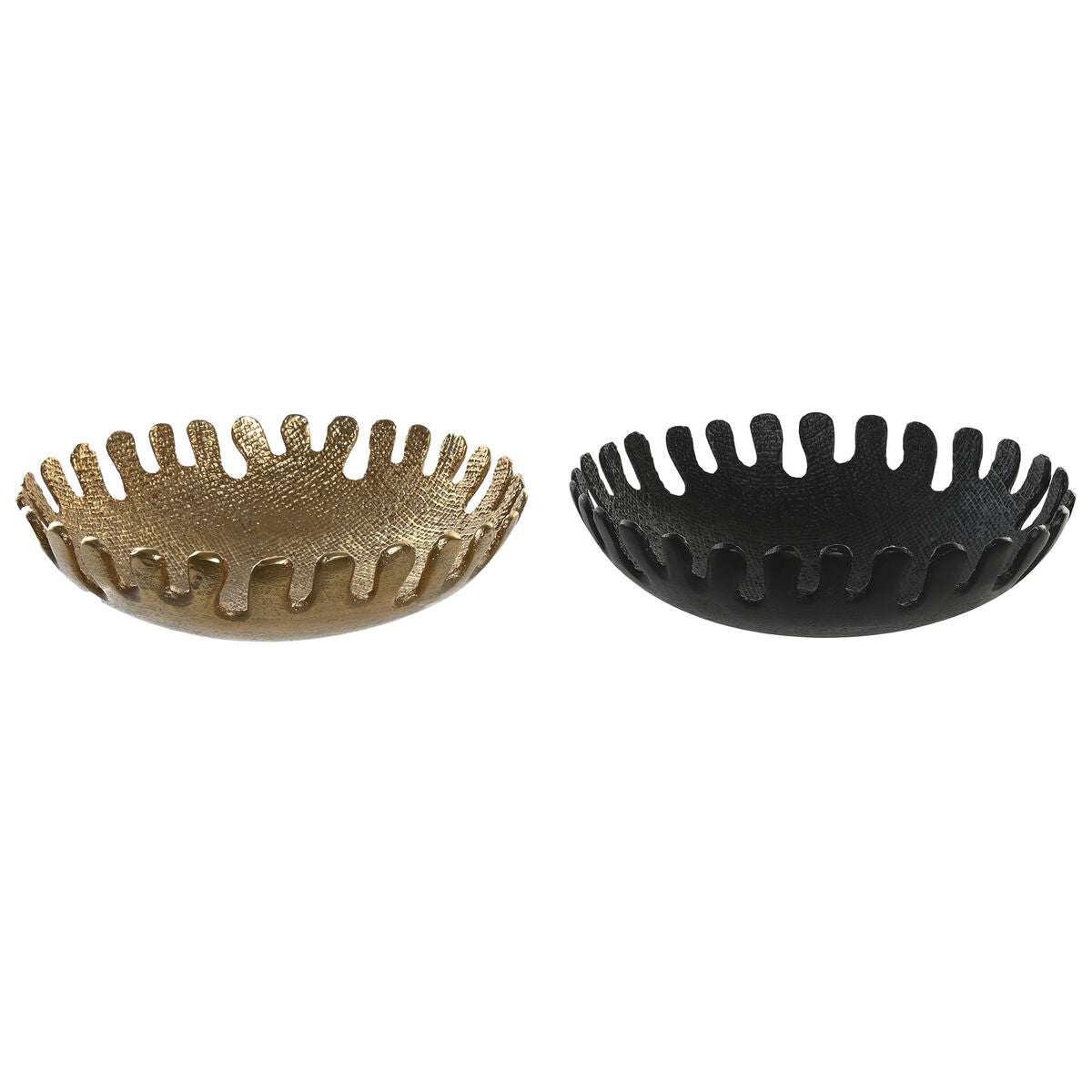 Centerpiece DKD Home Decor Schwarz Goldfarben Aluminium 32 x 32 x 9 cm (2 Stück) – Produktbild 1