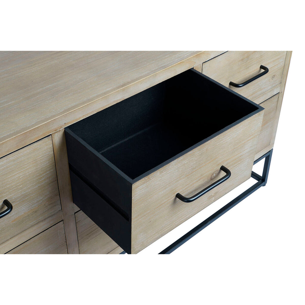 DKD Home Decor Sideboard Schwarz Natural Metall MDF Holz – Produktansicht 5