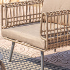 2-Seater Sofa Ariki Stahl Rattan Kunst-Rattan – Produktansicht 3