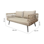 2-Seater Sofa Ariki Stahl Rattan Kunst-Rattan – Produktansicht 5