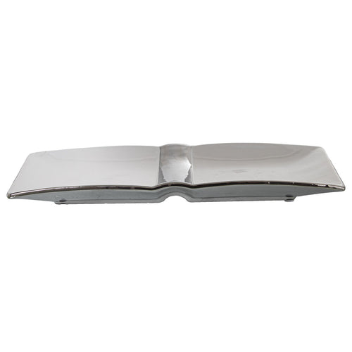 Alexandra House Living Centerpiece Weiß Silber Keramik – 31 x 14 x 3 cm