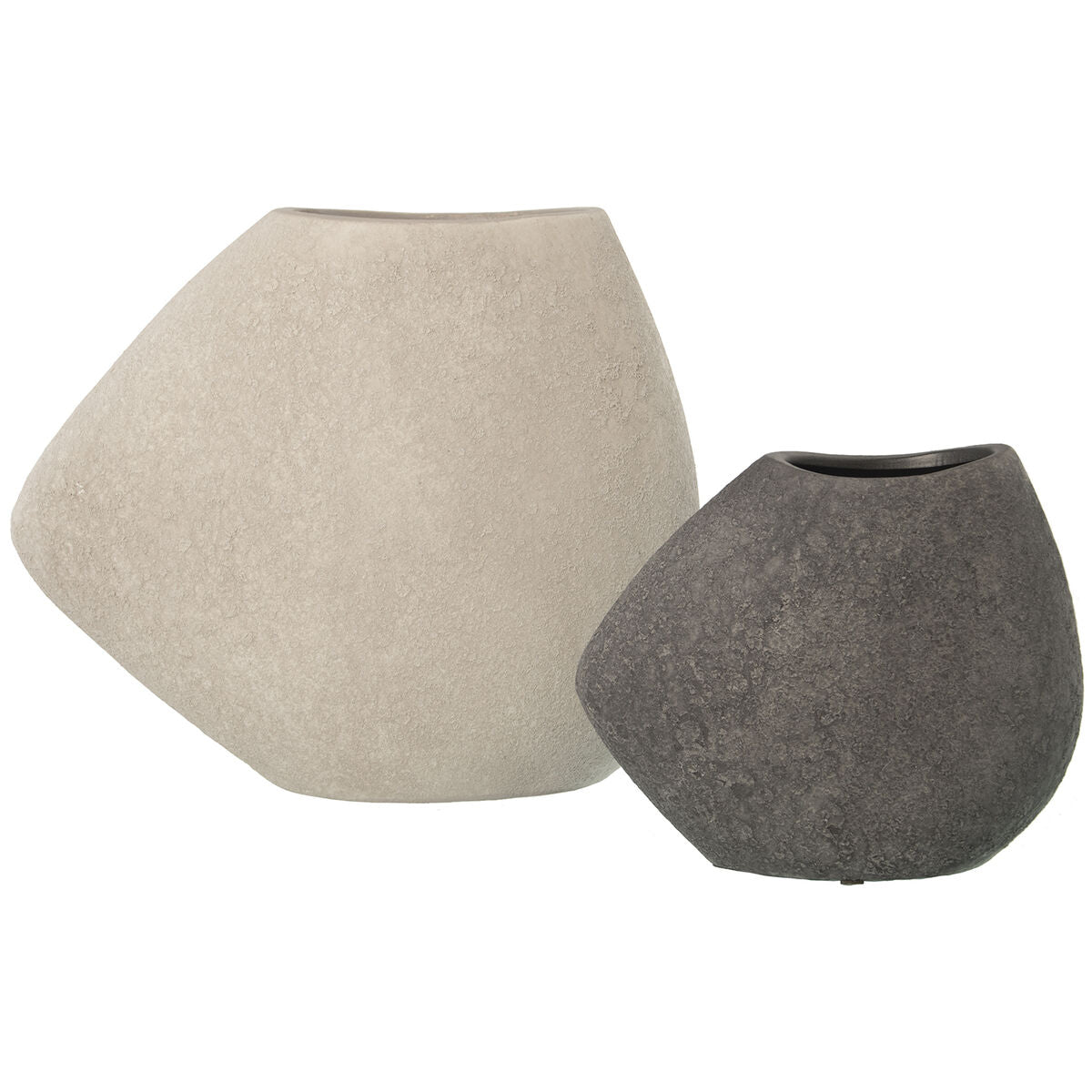 Alexandra House Living 2er-Vasen-Set Weiß Grau Ceramic – Produktansicht 1