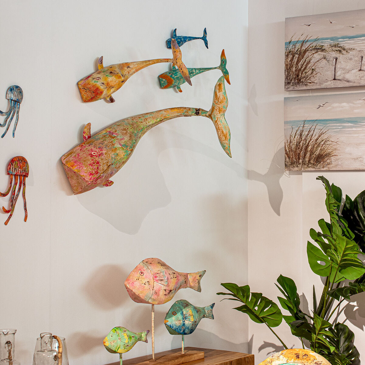 Alexandra House Living Dekofigur Gelb Whale Iron – Produktansicht 5
