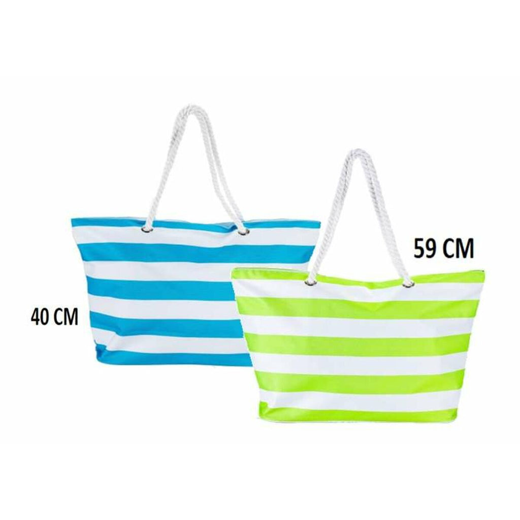 Bismark Strandtasche Blau Weiß Oxford – Produktansicht 2