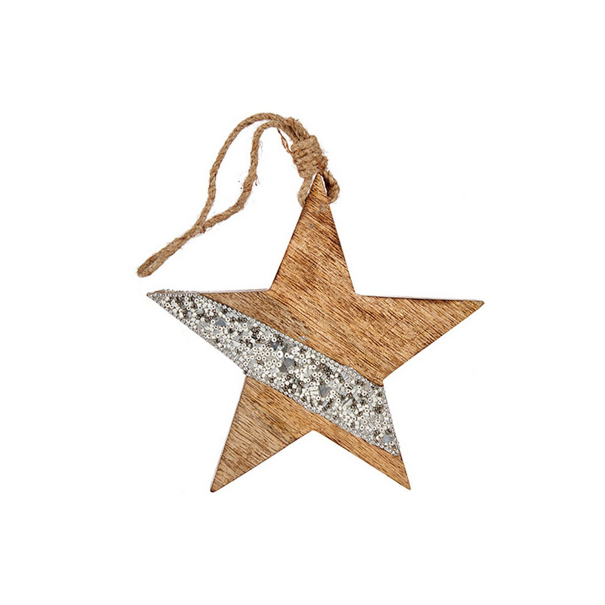 Krist+ Weihnachtskugel Silber Holz Star – Ansicht 1