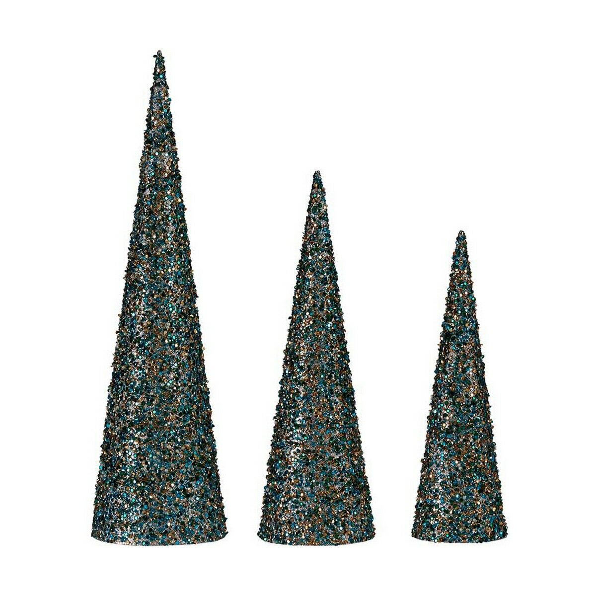 Krist+ Weihnachtskugel Blau Gold Sequins Christmas Cones – Produktansicht 1