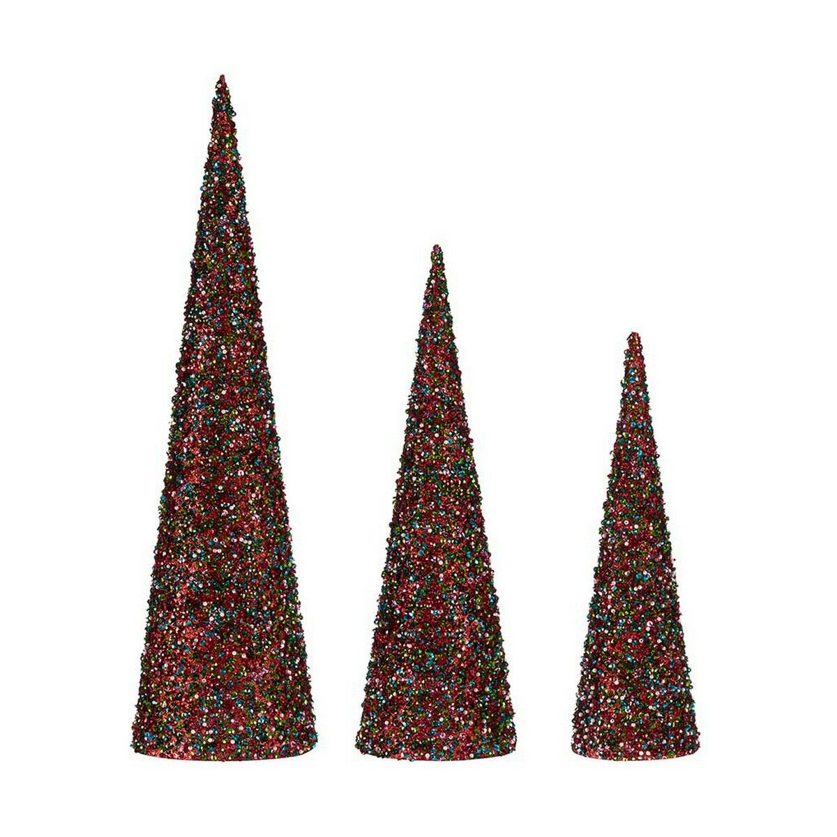 Christmas bauble Krist+ Blau Fuchsia Sequins Christmas 16,5 x 60 x 16,5 cm Cones 3 Teile – Produktbild 1