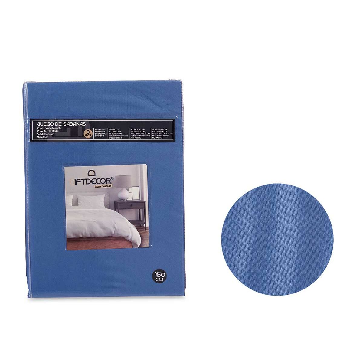 Gift Decor Bettwäsche-Set Blau King Größe – Produktansicht 1