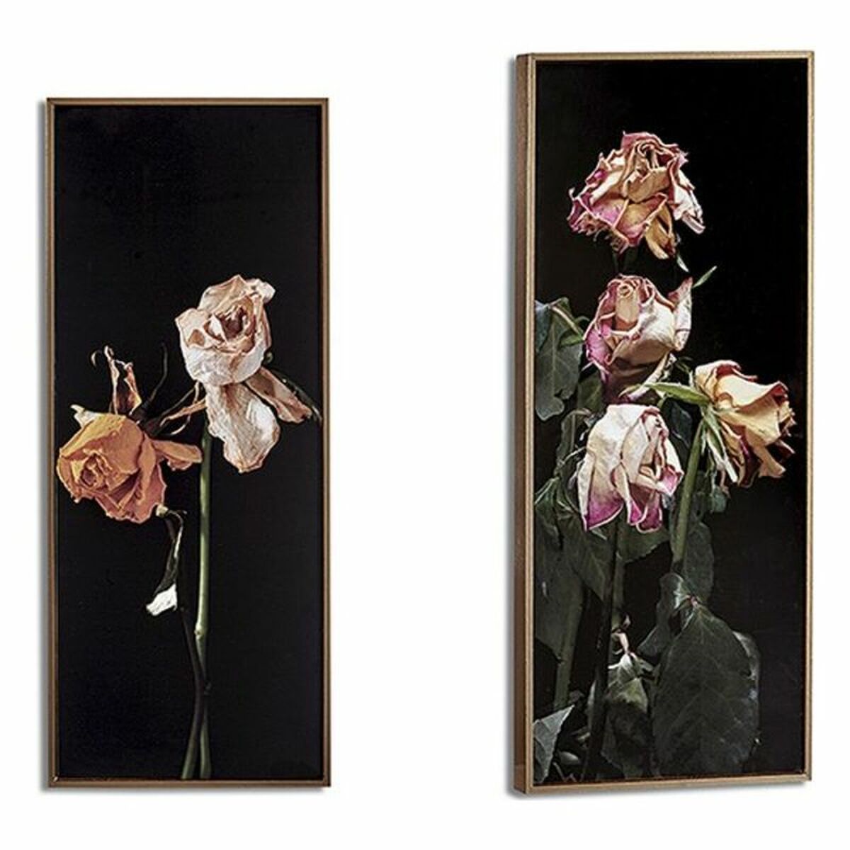 Gift Decor Bild Schwarz Gold Particleboard Blumen – Produktansicht 1