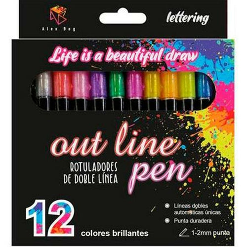 Alex Bog Filzstift-Set Outliner Mehrfarbig Cake