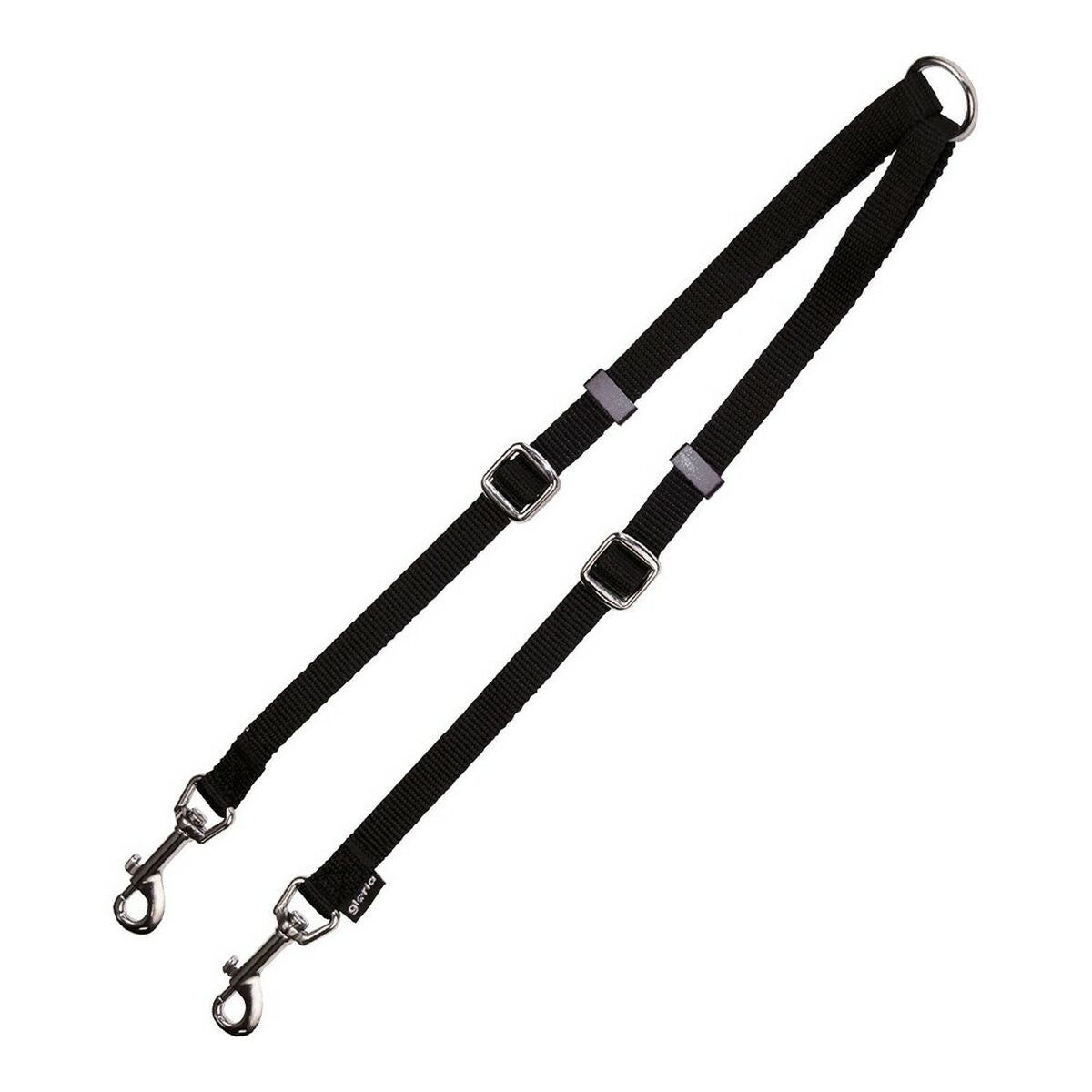 Gloria Coupling für 2-Hund lead Schwarz (1.6 x 35-56 cm) (1.6 x 35-56 cm) – Produktansicht 1