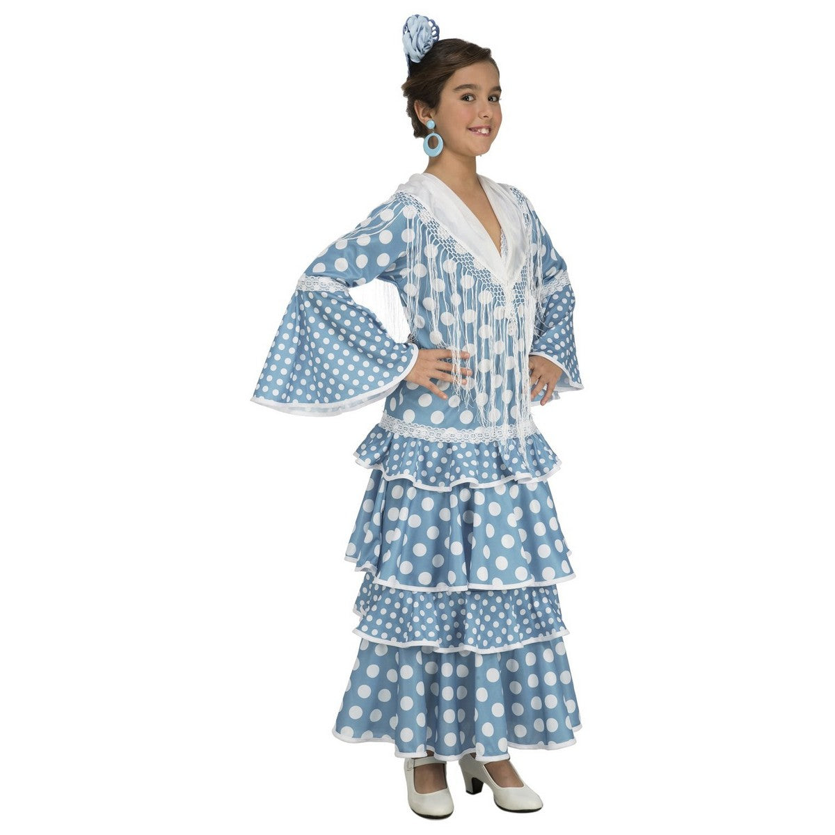Costume for Kinder My Other Me Huelva Flamenco Dancer 7-9 Years Turquoise – Produktbild 1