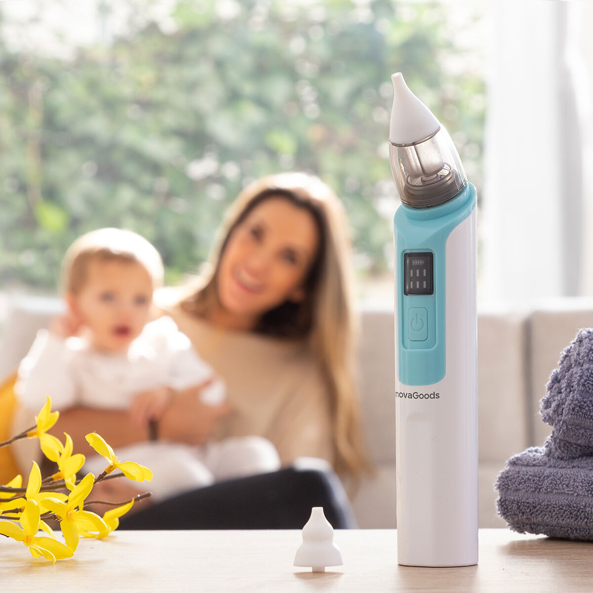 InnovaGoods Wiederaufladbar Nasal Aspirator für Babys Nizi – Weiß – Produktansicht 2