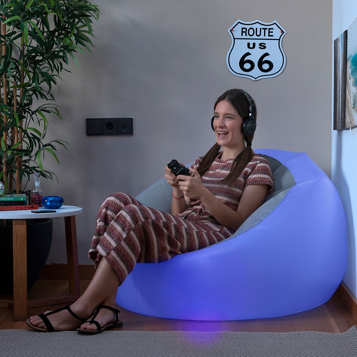 Aufblasbar Armchair mit Multicoloured LED & Fern Steuerung Chight InnovaGoods – Produktansicht 2
