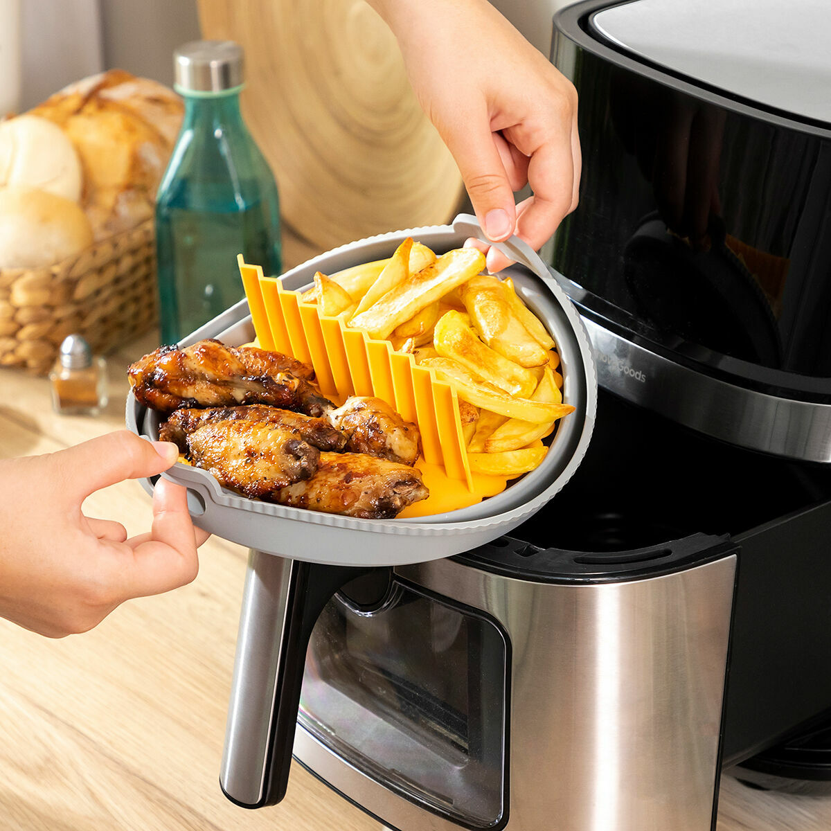 InnovaGoods Klappbar Silicone Basket für Heißluftfritteuse Fliynner – Produktansicht 2