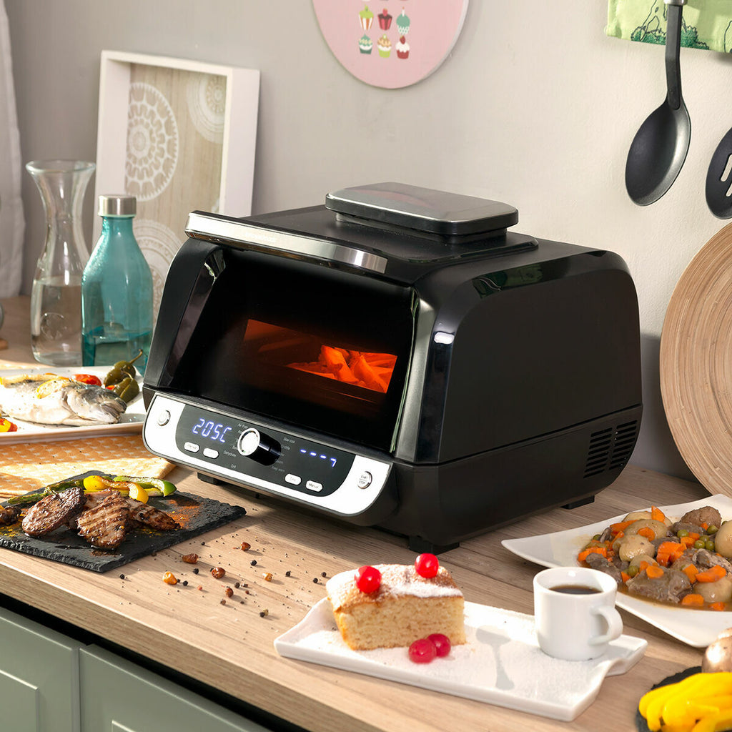 InnovaGoods Heißluftfritteuse mit Grill, Zubehör & Recipe Book Fryinn 12-in-1 6000 Schwarz – Produktansicht 1
