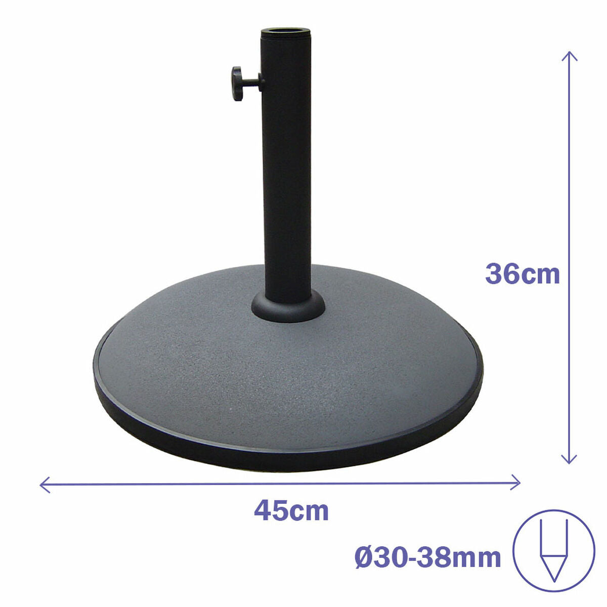Marbueno Base Sombrilla Redonda 20KG Gris Jardín, Piscina, Terraza – Produktansicht 2