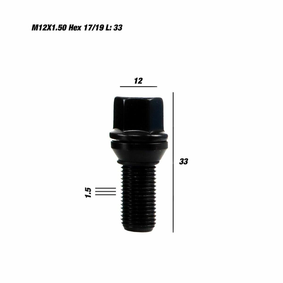 OMP Screw kit OMPS09791201 Schwarz M12 x 1,50 33 mm – Produktansicht 2