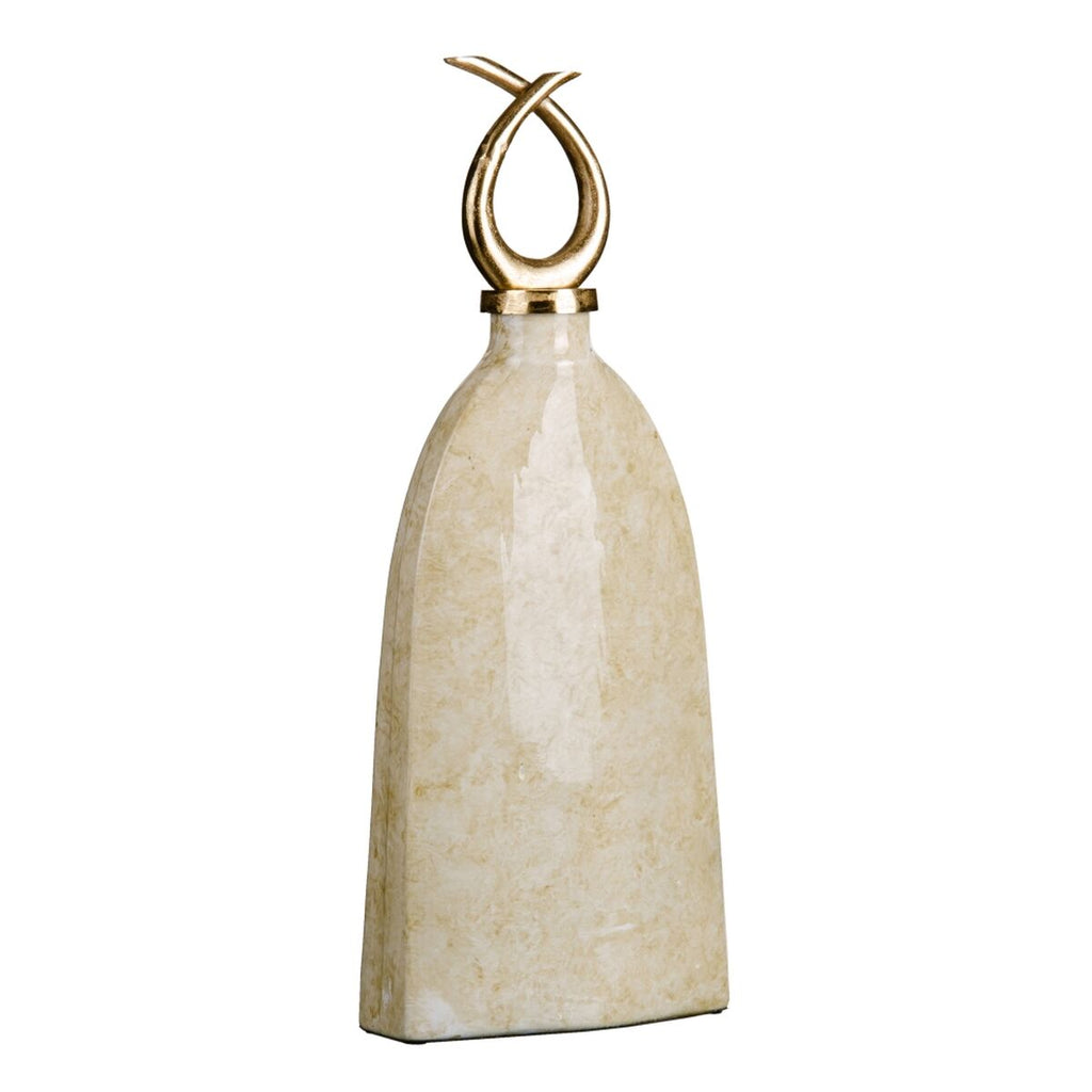 Vase Crystal Gold Metall Weiß – Ansicht 1