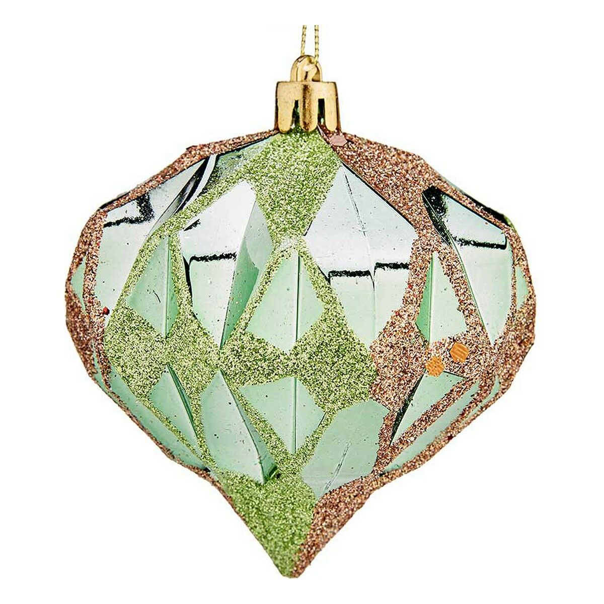 Krist+ Weihnachtskugeln Grün Kunststoff Diamant Ø 8 cm – Produktansicht 1