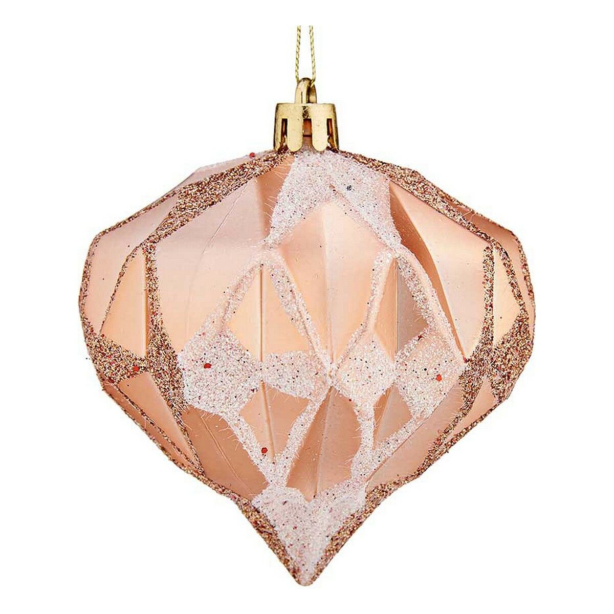 Christmas Baubles Krist+ 00894 Copper Kunststoff Diamond Ø 8 cm 6 Stück – Produktbild 1