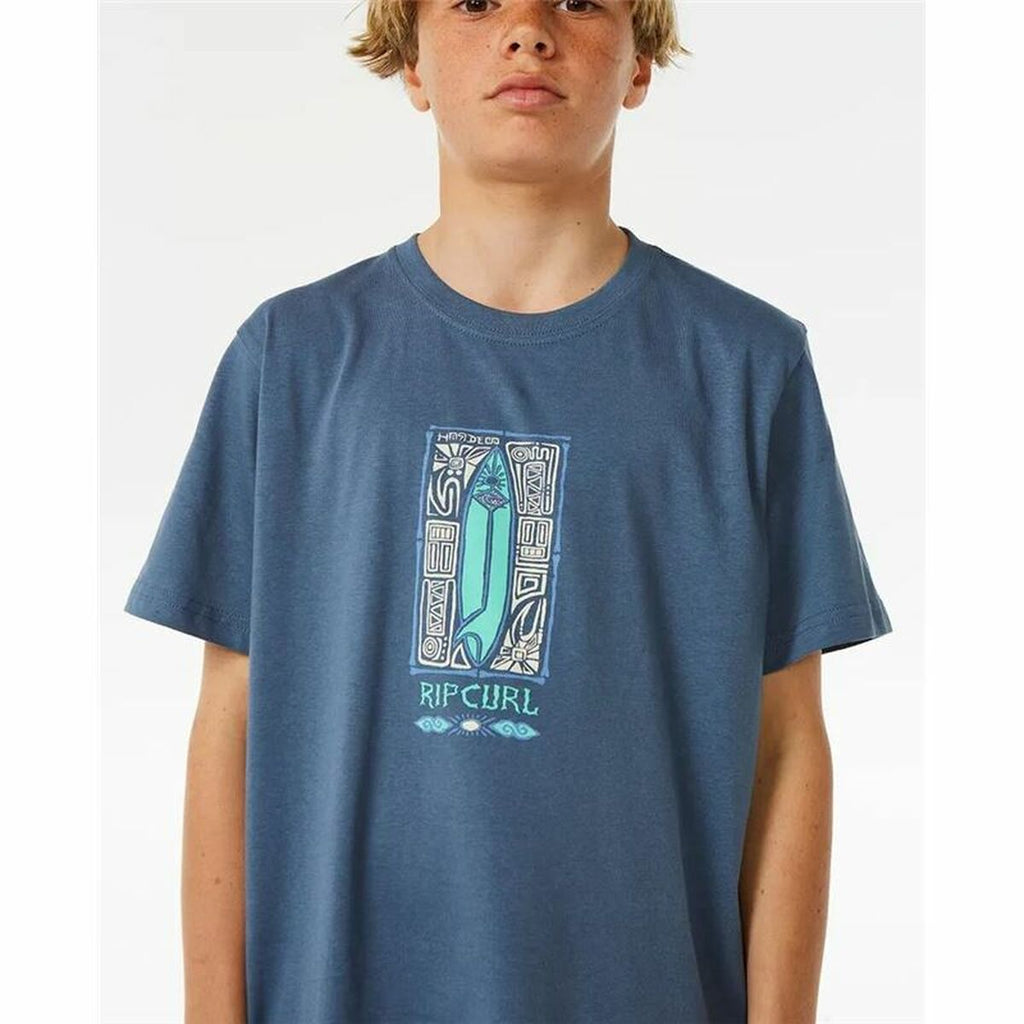 Rip Curl Kinder-Kurzarm-T-Shirt Lost Island Blau – Produktansicht 4