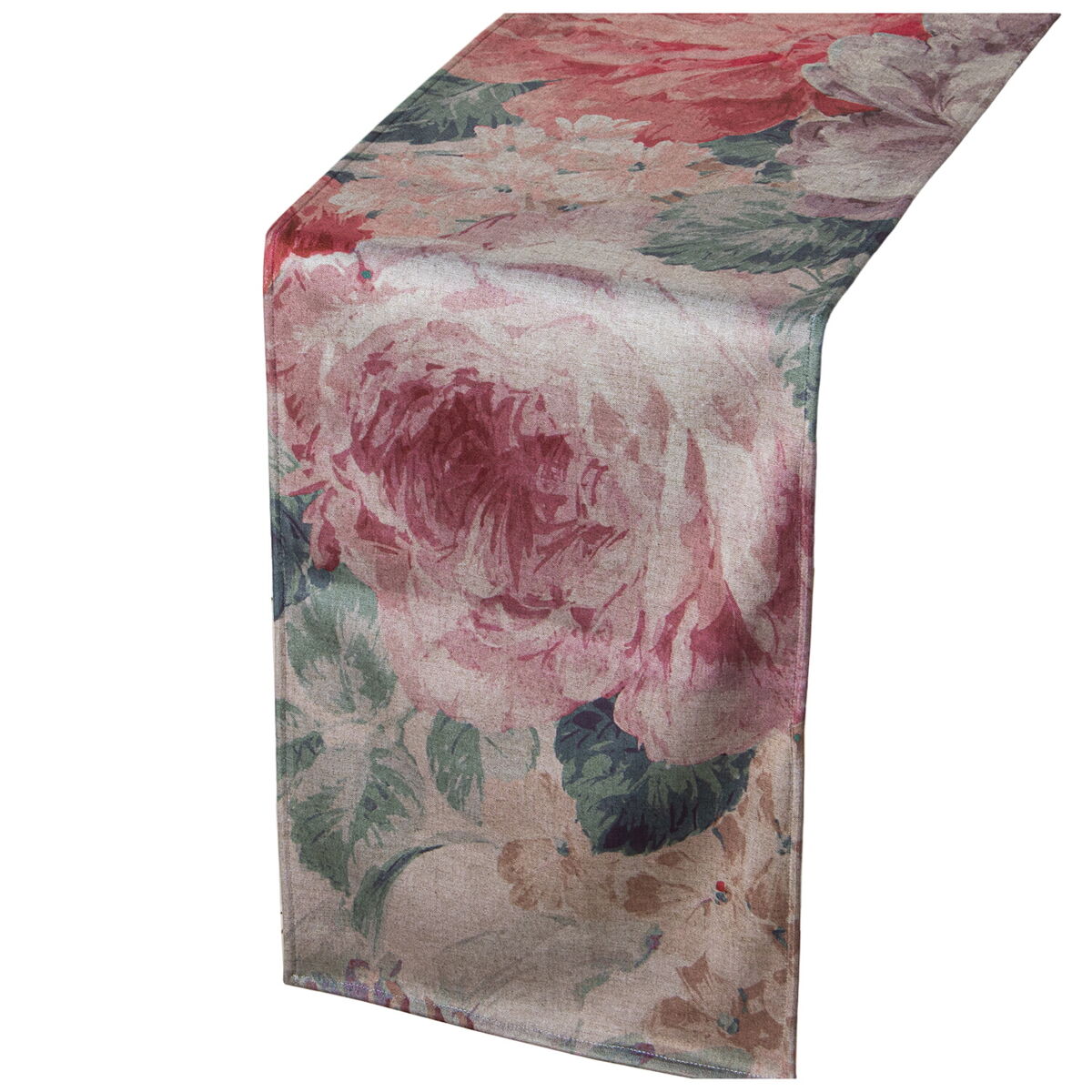 Alexandra House Living Tischläufer Rosa Textil Velvet Floral – Produktansicht 1