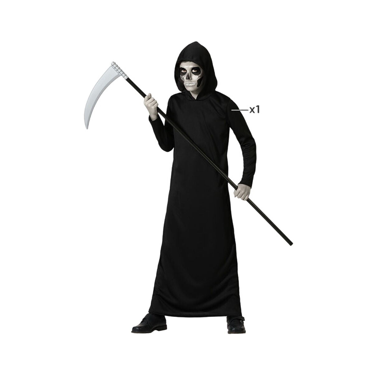 Kostüm für Erwachsene Schwarz Kinder-Halloween – Produktansicht 1
