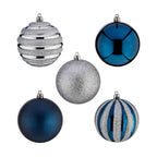 Krist+ Weihnachtskugel-Set HM20087-061/003 Blau Silber Kunststoff Ø 6 cm – Produktansicht 3