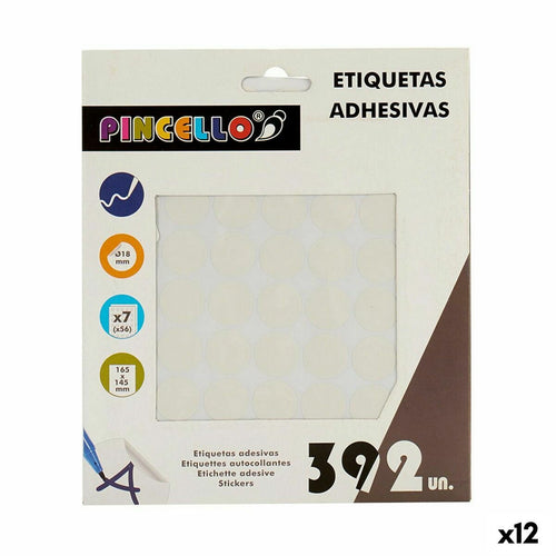Adhesive labels Pincello Weiß Ø 18 mm 17 x 4 x 19,5 cm (12 Stück) – Produktbild 1