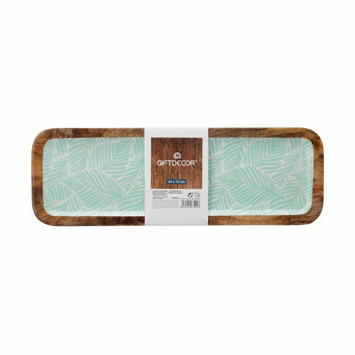 Gift Decor Centerpiece Weiß Braun Grün Polyester Kunstharz Mango Holz Leaf aus a plant – Produktansicht 3
