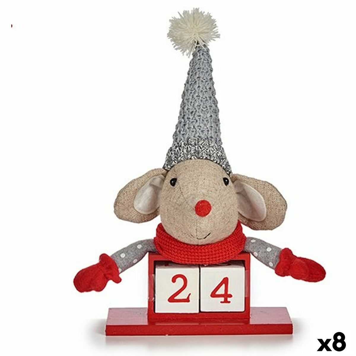 Krist+ Weihnachtskugel Weiß Rot Grau Creme Mouse Calendar – Produktansicht 1