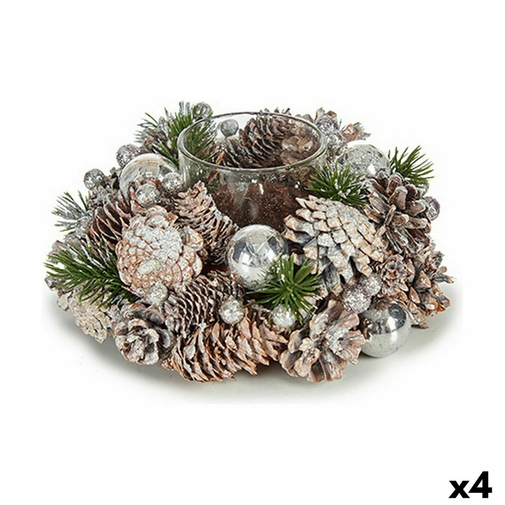 Krist+ Weihnachtskerze Halter Weiß Transparent Silber – Produktansicht 1